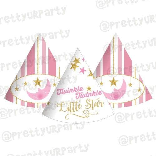 Twinkle Twinkle Little Star Pink Theme Hats - Pack of 10 THEME PARTIES Pretty UR Party Default Title