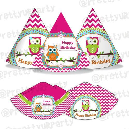 Girly Owl Caps - Pack of 10 THEME PARTIES Pretty UR Party Default Title