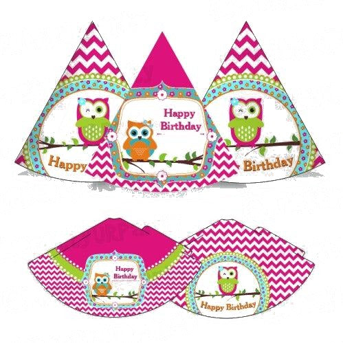 Girly Owl Caps - Pack of 10