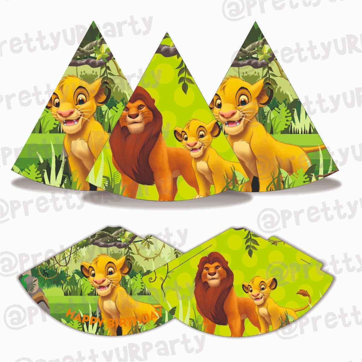 Lion King Theme Hats - Pack of 10 THEME PARTIES Pretty UR Party Default Title