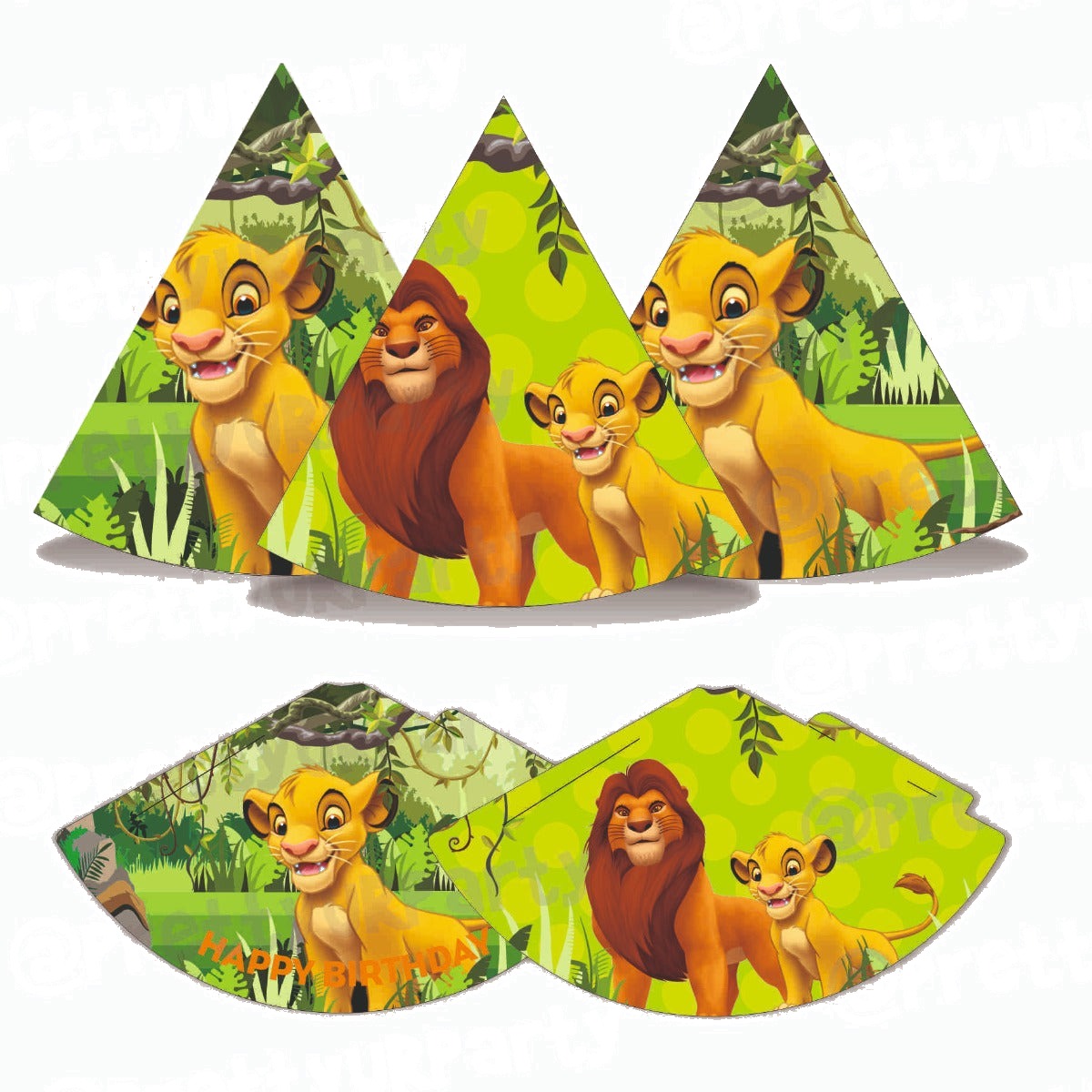 Lion King Theme Hats - Pack of 10