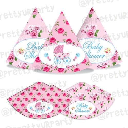 Shabby Chic Hats - Pack of 10 BABY SHOWER Pretty UR Party Default Title