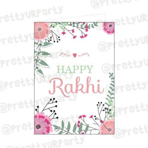 Pink Floral Rakhi Greeting Card ALL PARTY SUPPLIES Pretty UR Party