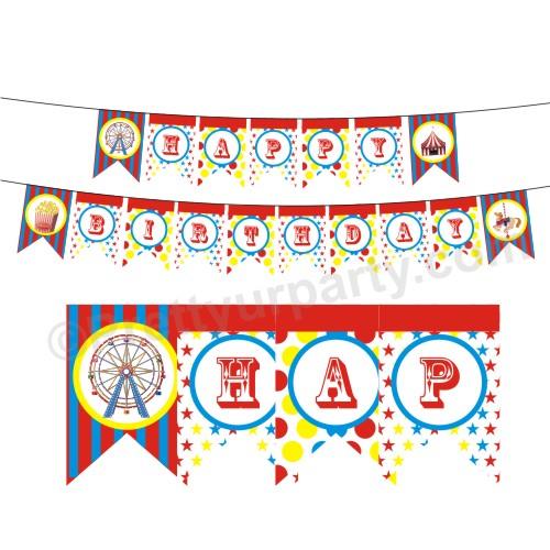 Carnival Happy Birthday Bunting THEME PARTIES Pretty UR Party
