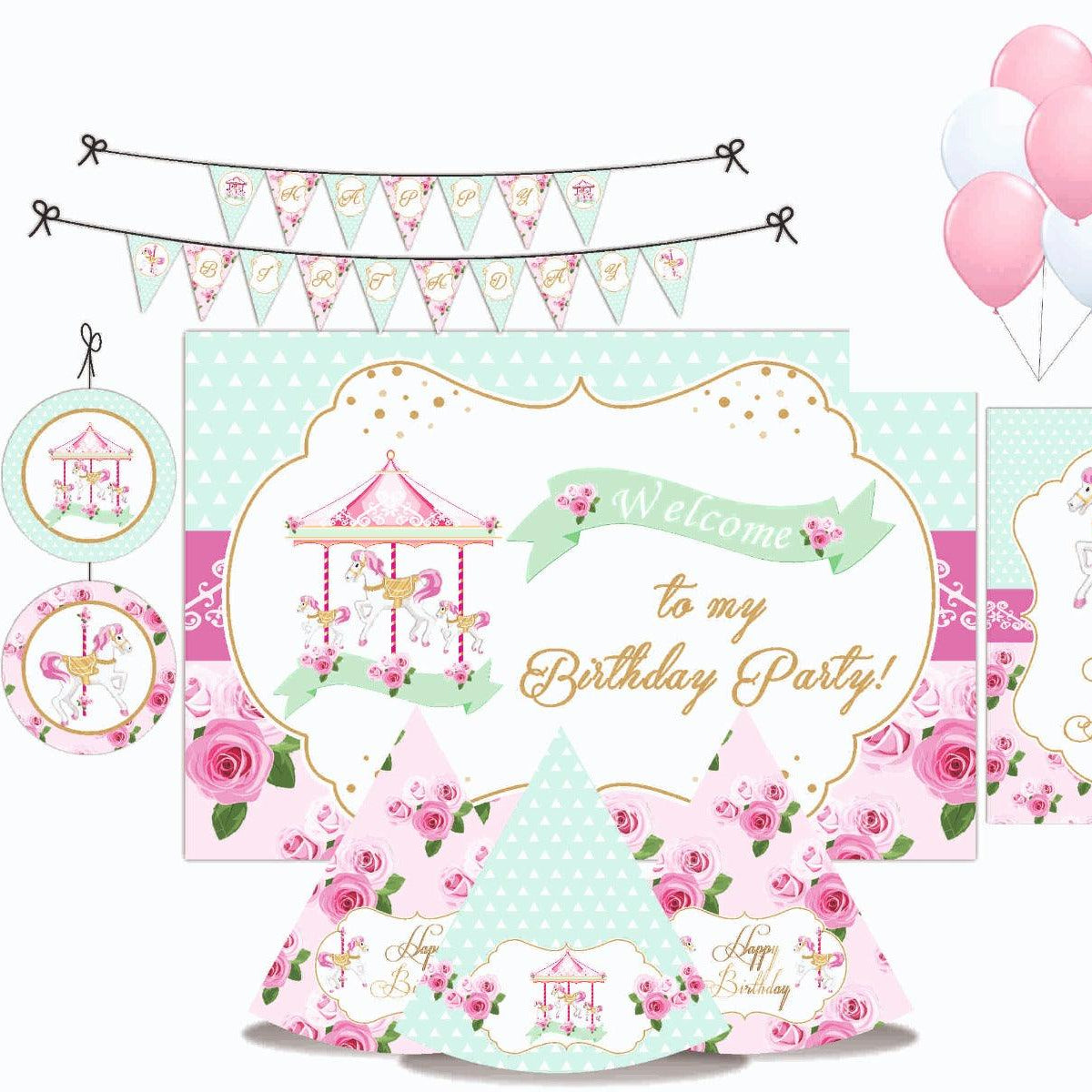 Carousel Party Decorations Package - 70 pieces Combo PACKAGES Pretty UR Party Default Title