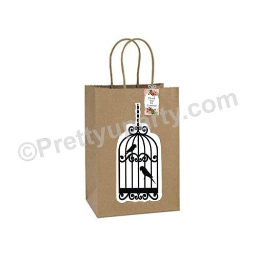 Pink Floral and Bird Cage Gift Bags - Pack of 10 ACCESSORIES Pretty UR Party