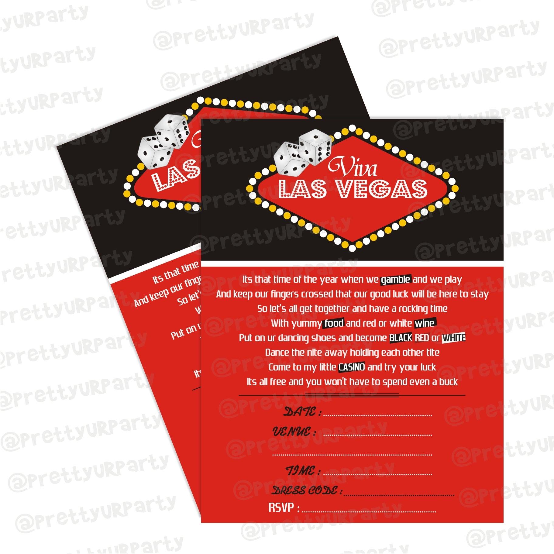 Casino Invitations ALL PARTY SUPPLIES Pretty UR Party Default Title