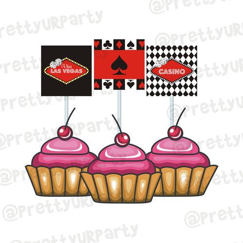 Casino Cupcake / Food Toppers ALL PARTY SUPPLIES Pretty UR Party