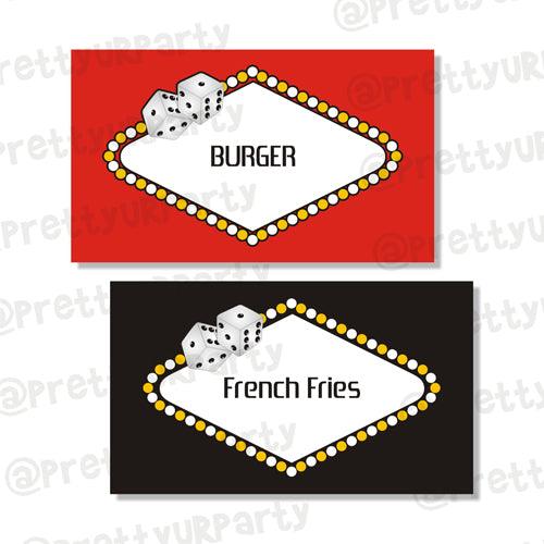 Casino Food Labels / Buffet Table Cards ALL PARTY SUPPLIES Pretty UR Party Default Title