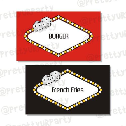 Pink and Blue Food Labels / Buffet Table Cards BABY SHOWER Pretty UR Party