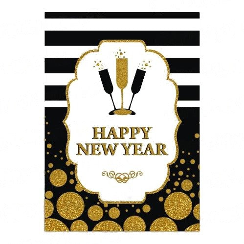 Gold and Black New Year Centerpieces - Pack of 2