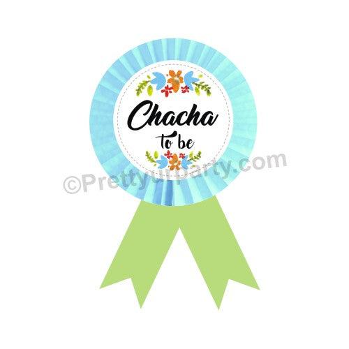 Handcrafted Chacha to be Rosette Badge BABY SHOWER Pretty UR Party
