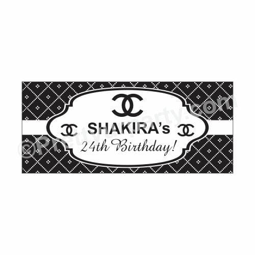 Personalized Chanel Theme Banner 30in ALL PARTY SUPPLIES Pretty UR Party Default Title