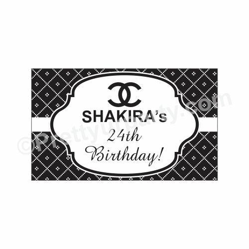 Chanel Theme Backdrop PERSONALISED Pretty UR Party Default Title