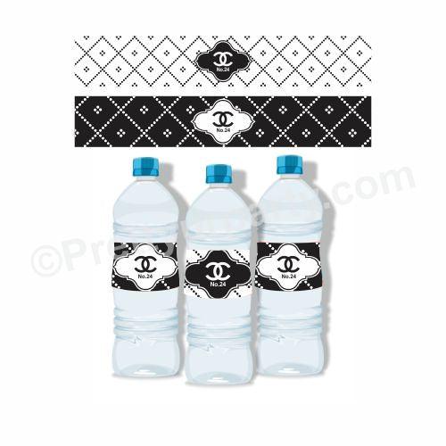 Chanel Theme Water Bottle Labels THEME PARTIES Pretty UR Party Default Title