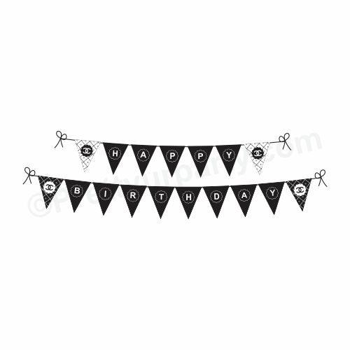 Chanel Theme Bunting THEME PARTIES Pretty UR Party Default Title