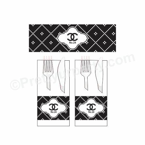 Chanel Theme Napkin Rings THEME PARTIES Pretty UR Party Default Title