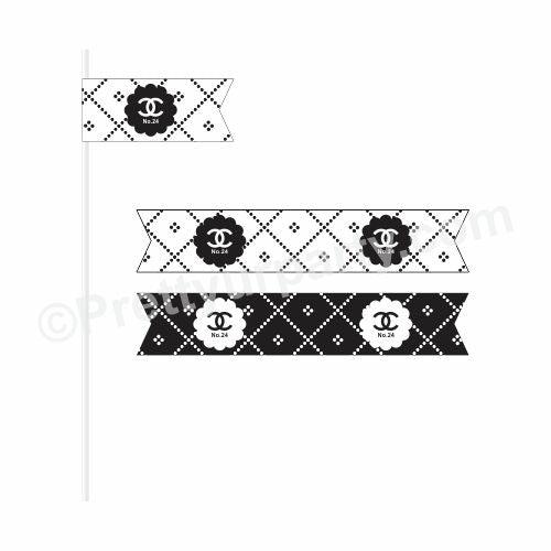 Chanel Theme Drink Straws THEME PARTIES Pretty UR Party
