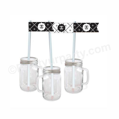 Chanel Theme Drink Straws THEME PARTIES Pretty UR Party
