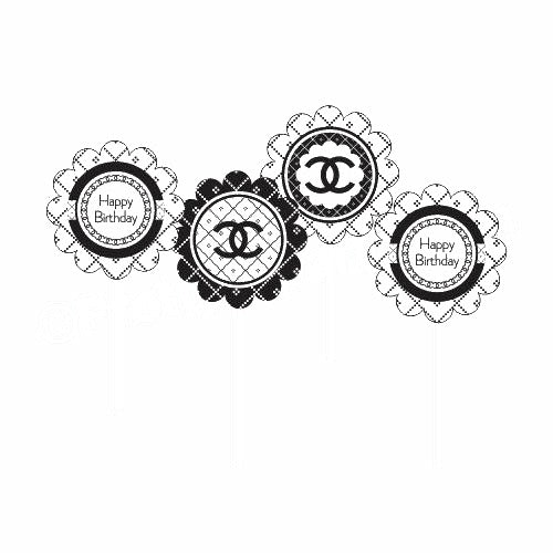Chanel Theme Cupcake / Food Toppers