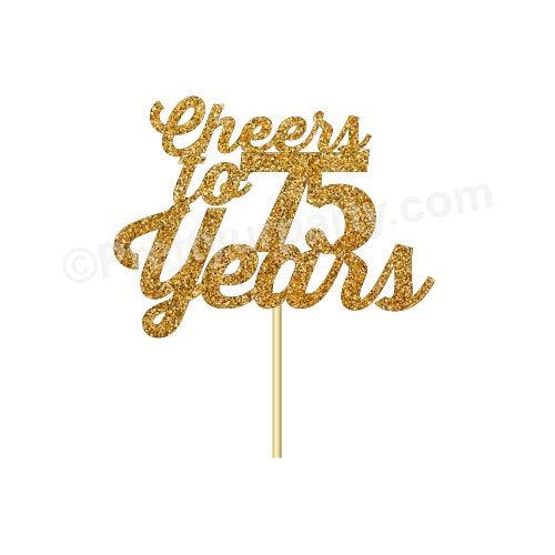 75th Birthday Cake Topper HANDCRAFTED Pretty UR Party Card Stock Glitter Paper