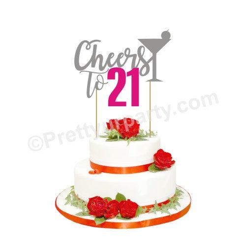 21st Birthday Cake Topper HANDCRAFTED Pretty UR Party