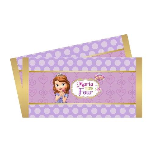 Sofia the first Enchanted Garden Party Chocolate Wrappers THEME PARTIES Pretty UR Party