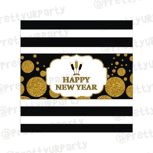 Gold and Black New Year Chocolate Wrappers ALL PARTY SUPPLIES Pretty UR Party Default Title