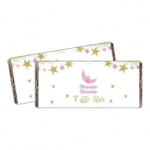 Twinkle Twinkle Little Star Pink Chocolate Wrappers