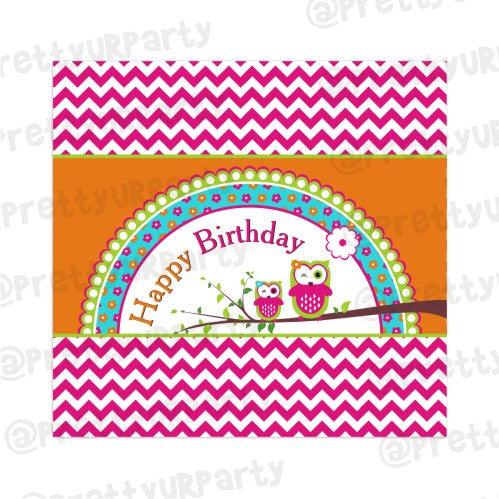 Girly Owl Chocolate Wrappers THEME PARTIES Pretty UR Party Default Title