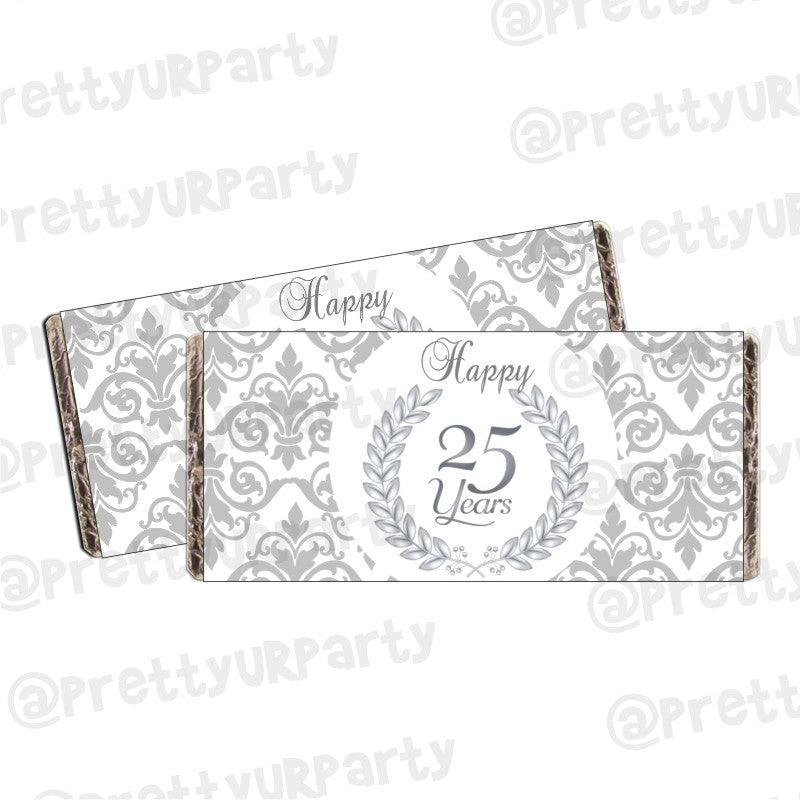25th Anniversary Theme Chocolate Wrappers ALL PARTY SUPPLIES Pretty UR Party