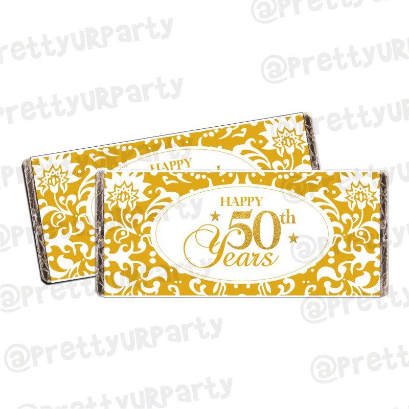 50th Anniversary Theme Chocolate Wrappers ALL PARTY SUPPLIES Pretty UR Party
