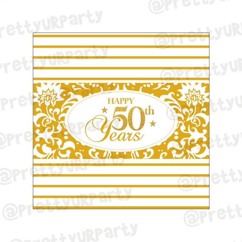 50th Anniversary Theme Chocolate Wrappers ALL PARTY SUPPLIES Pretty UR Party Default Title
