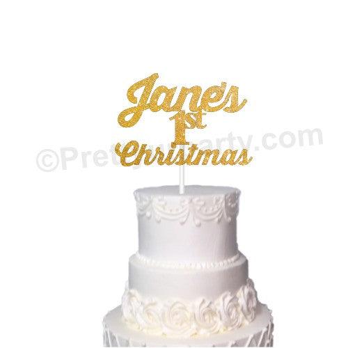 Personalised Christmas Cake Topper HANDCRAFTED Pretty UR Party