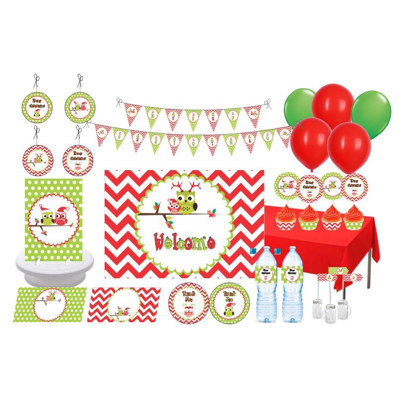 Christmas Owl Theme Package ALL PARTY SUPPLIES Pretty UR Party