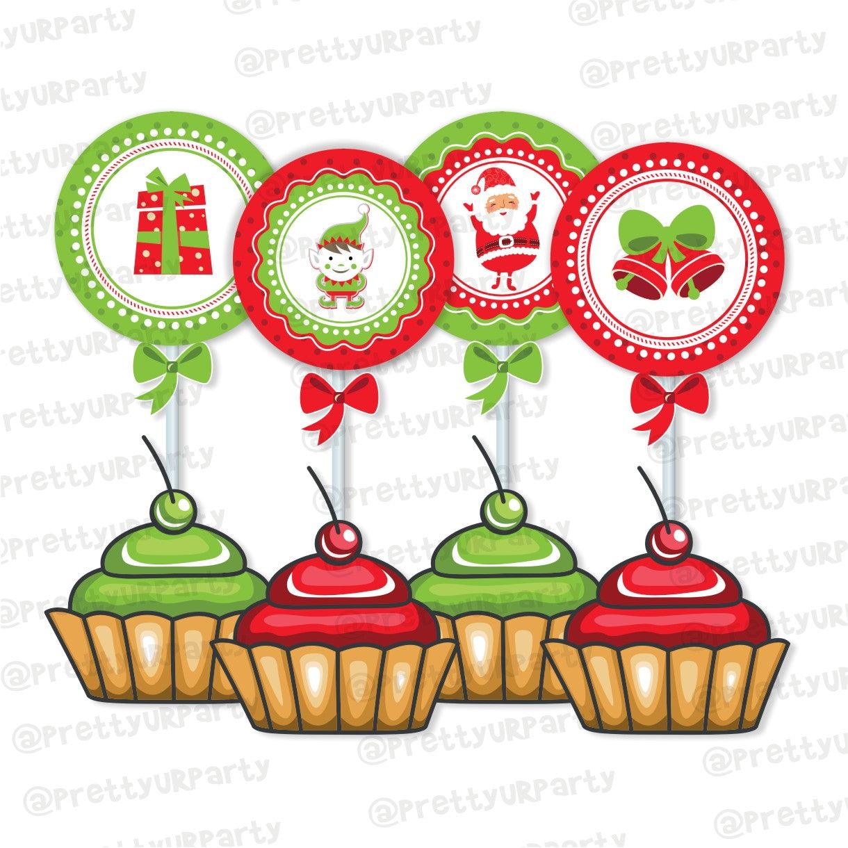 Christmas Cupcake / Food Toppers ALL PARTY SUPPLIES Pretty UR Party