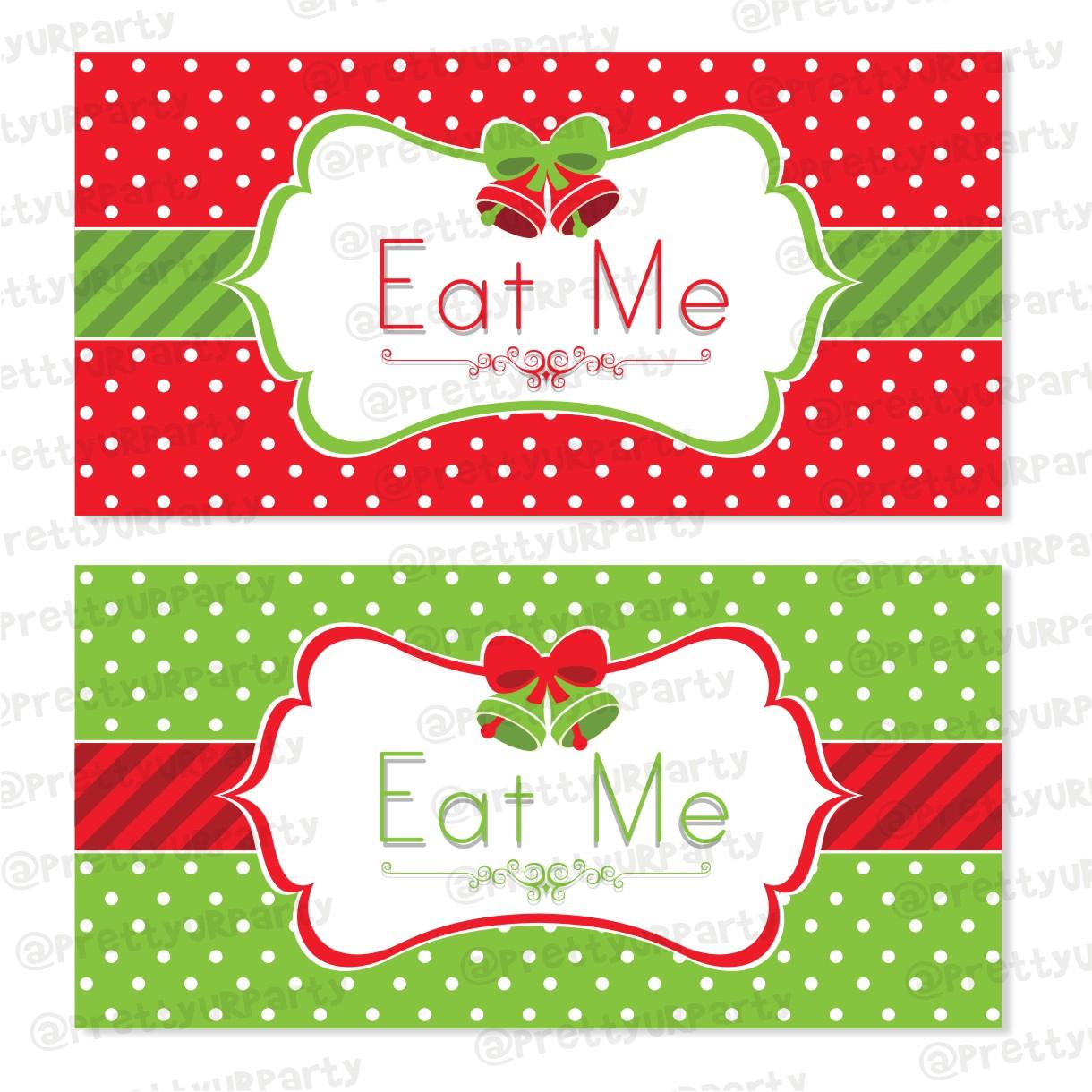 Christmas Labels / Buffet Table Cards ALL PARTY SUPPLIES Pretty UR Party