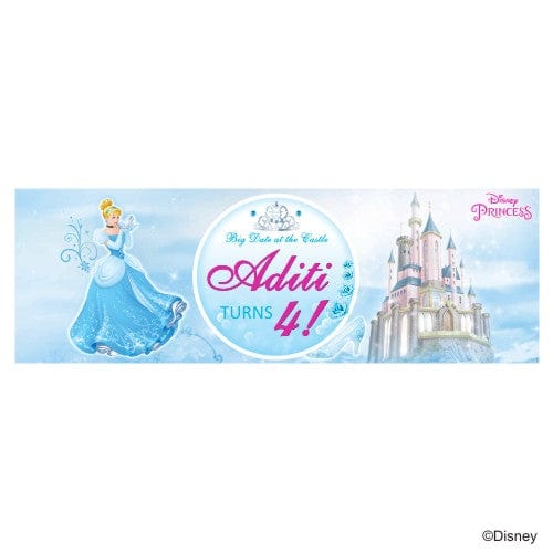 Personalized Disney Cinderella Birthday Banner 30in ALL PARTY SUPPLIES Pretty UR Party Default Title