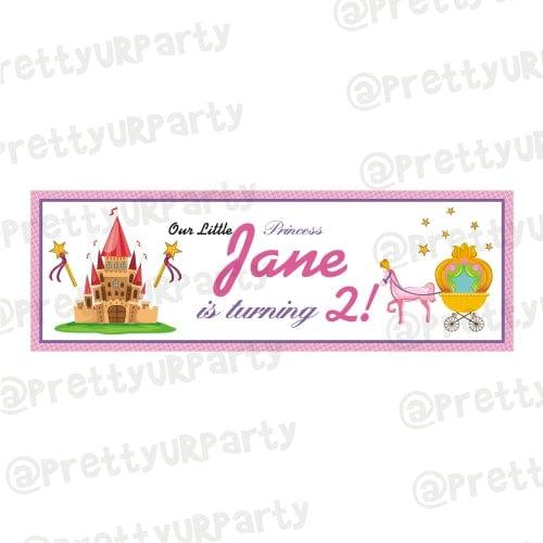 Personalized Cinderella Birthday Banner 30in ALL PARTY SUPPLIES Pretty UR Party Default Title