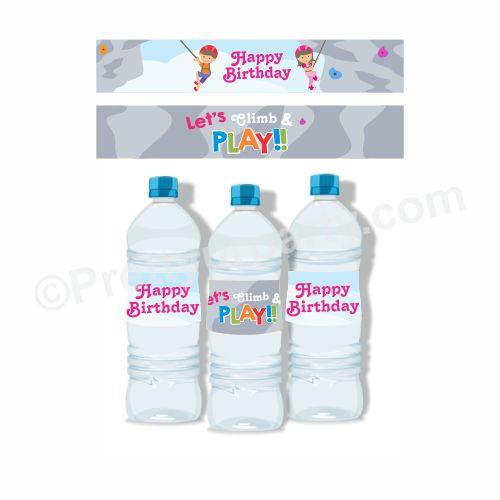 Climbing Theme Water Bottle Labels THEME PARTIES Pretty UR Party Default Title