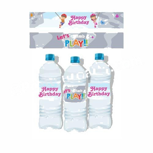 Climbing Theme Water Bottle Labels
