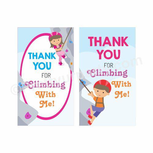 Climbing Theme Thank you Tags THEME PARTIES Pretty UR Party Default Title