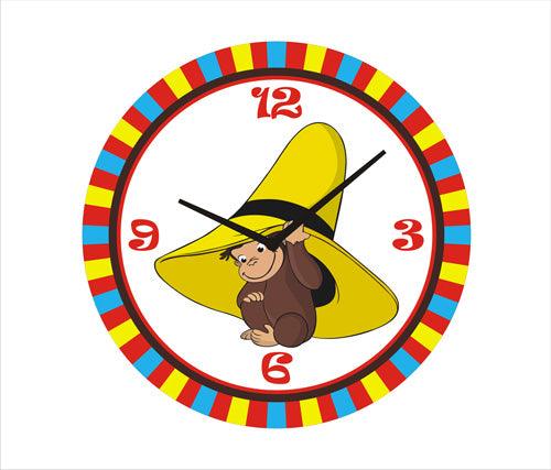 Personalised Curious george Clock THEME PARTIES Pretty UR Party Default Title