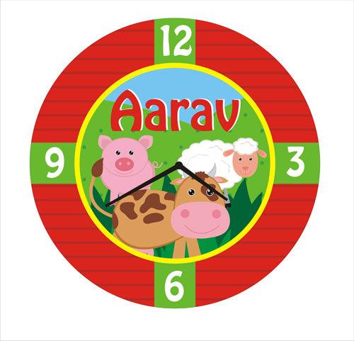 Personalised Farm Friends Clock THEME PARTIES Pretty UR Party