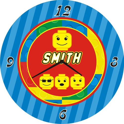 Personalised Lego inspired Clock THEME PARTIES Pretty UR Party