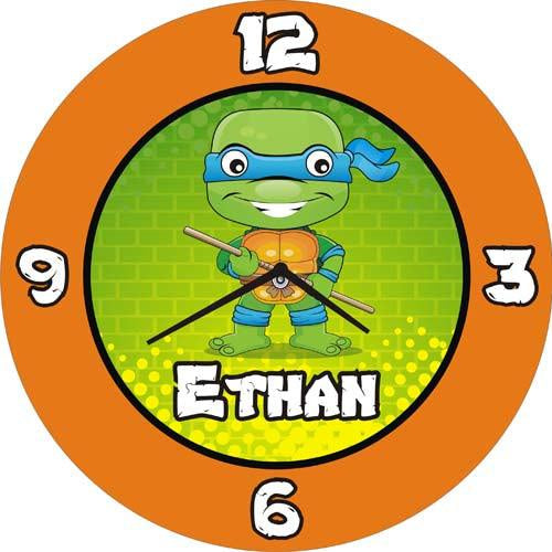 Personalised Ninja Turtles Clock THEME PARTIES Pretty UR Party