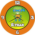 Personalised Ninja Turtles Clock THEME PARTIES Pretty UR Party