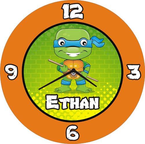 Personalised Ninja Turtles Clock THEME PARTIES Pretty UR Party