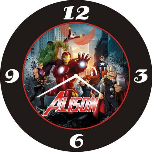 Personalised Avengers Clock THEME PARTIES Pretty UR Party