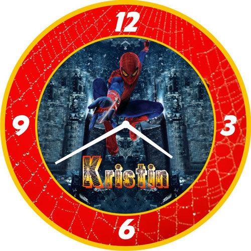 Personalised Spiderman Clock THEME PARTIES Pretty UR Party